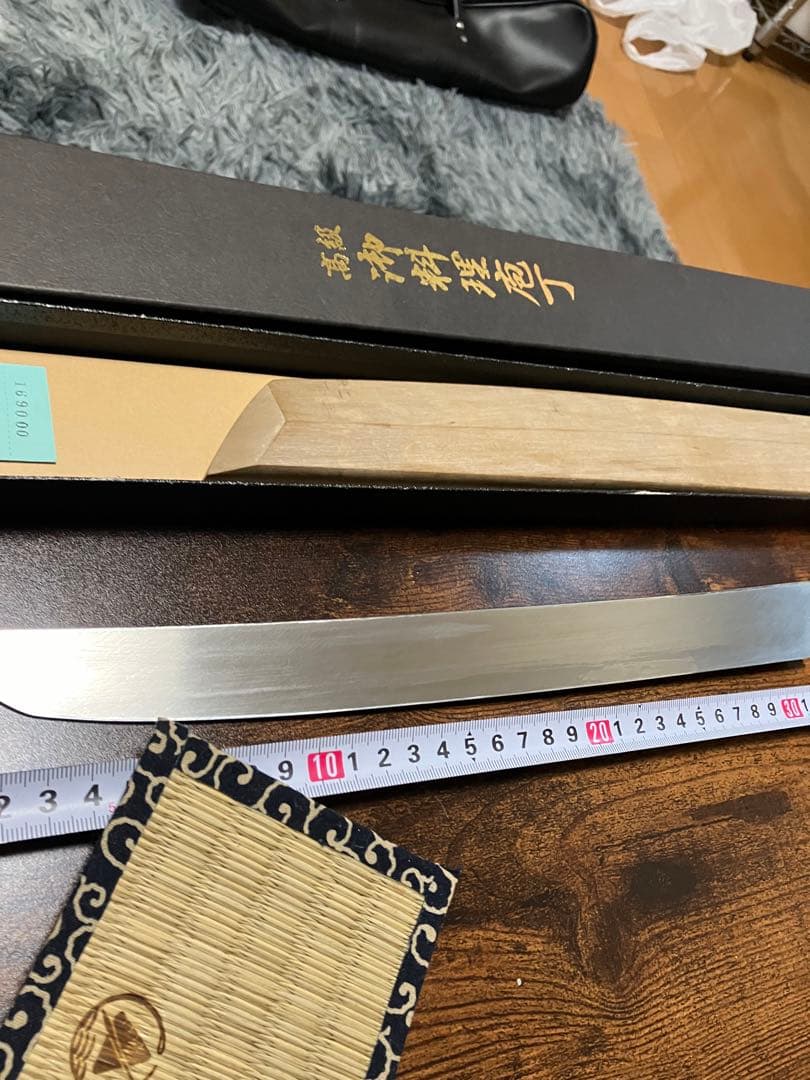 まるよし刃物 V金本焼 先丸タコ引包丁 鏡面 刃渡り約330mm 和包丁 本焼