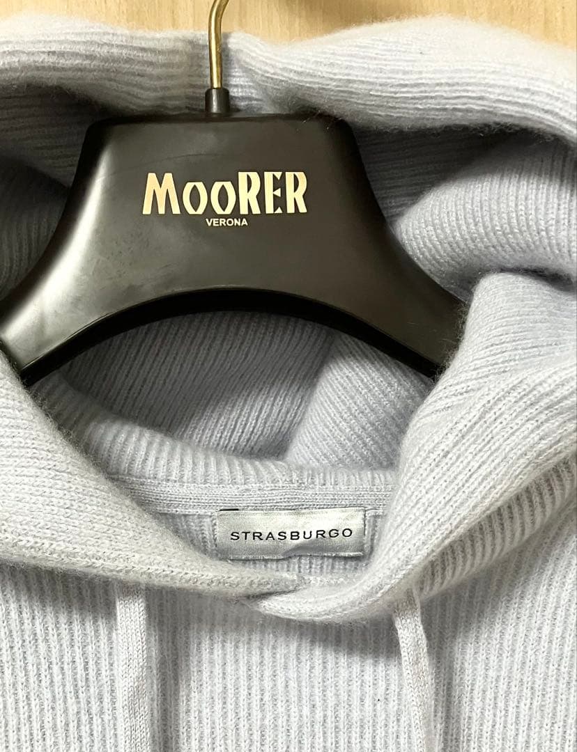 美品　ストラスブルゴ　リブ　カシミヤ　カシミア　プルオーバー　パーカー