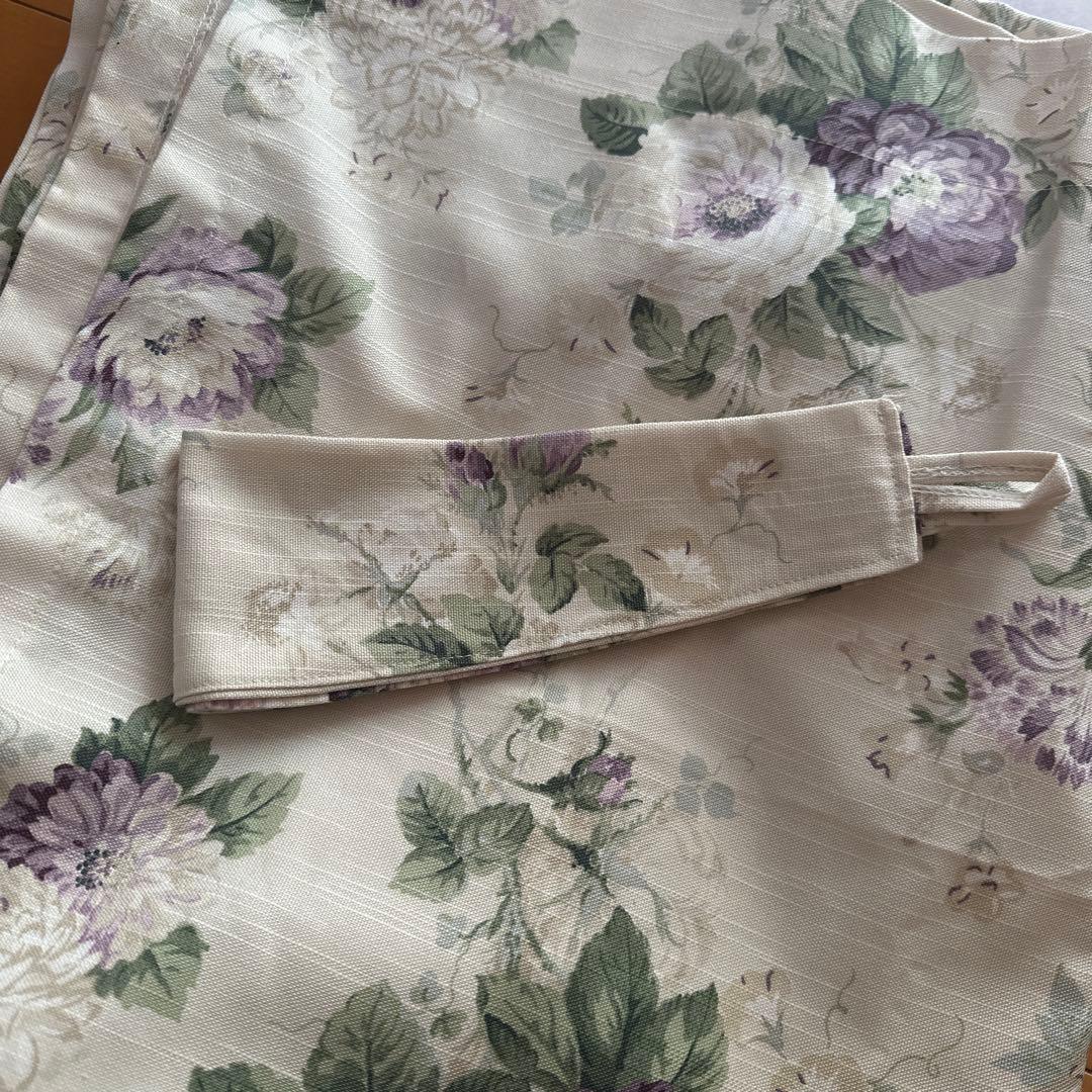 カーテン　ハンドメイド　ローラアシュレイ生地　綿麻セシリア　パープル