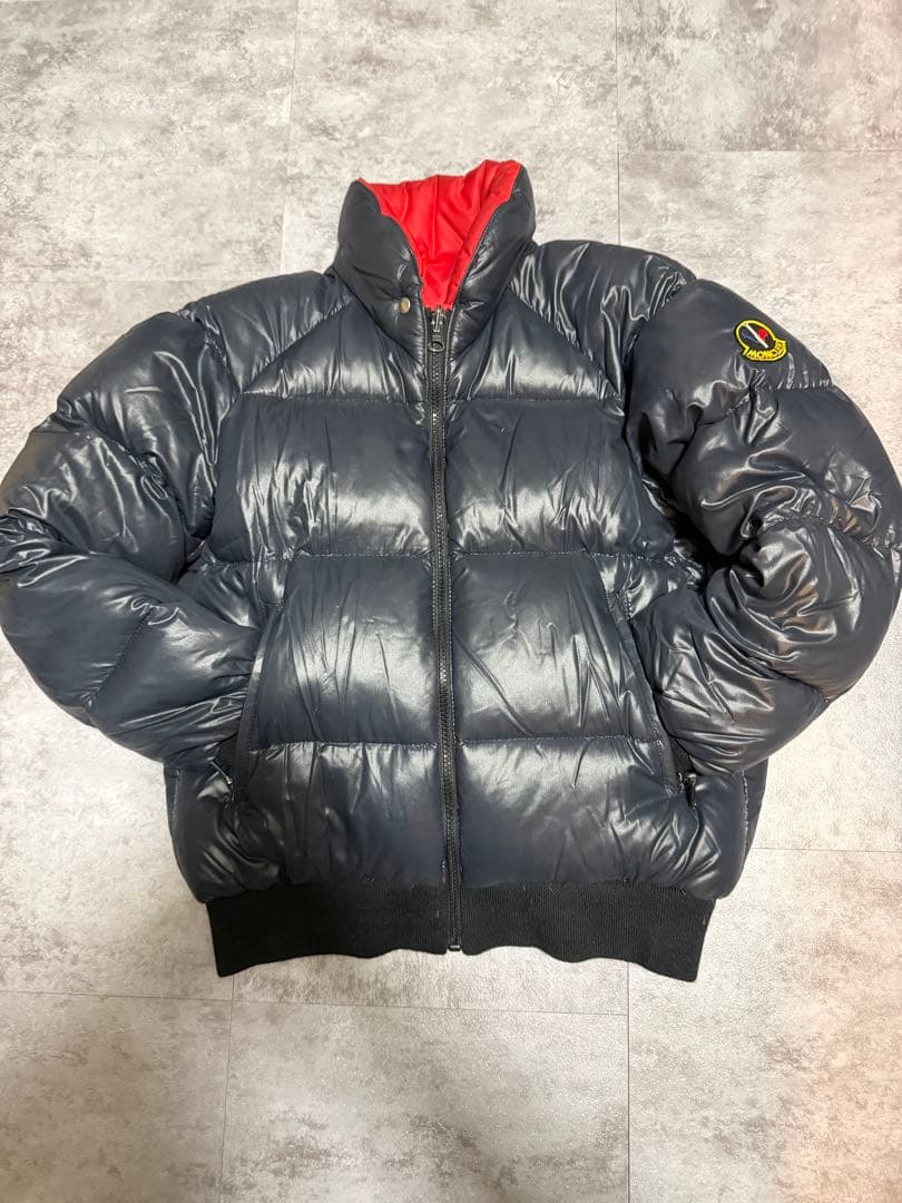 モンクレール 80s 旧タグ アシックス社 ダウン リバーシブル 濃紺