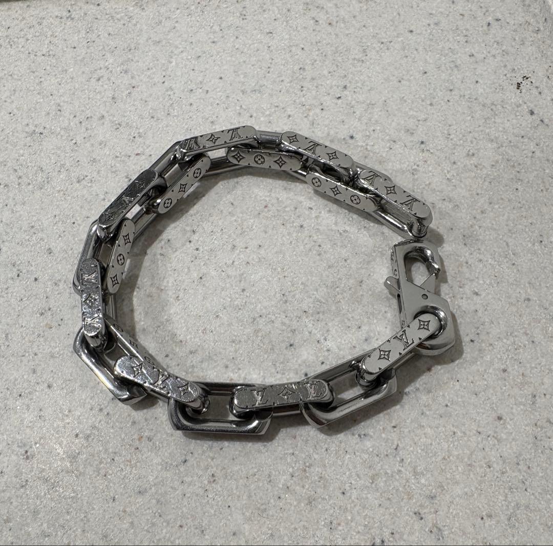 LOUIS VUITTON ブレスレットモノグラムシルバーM00309 Lサイズ - メルカリ