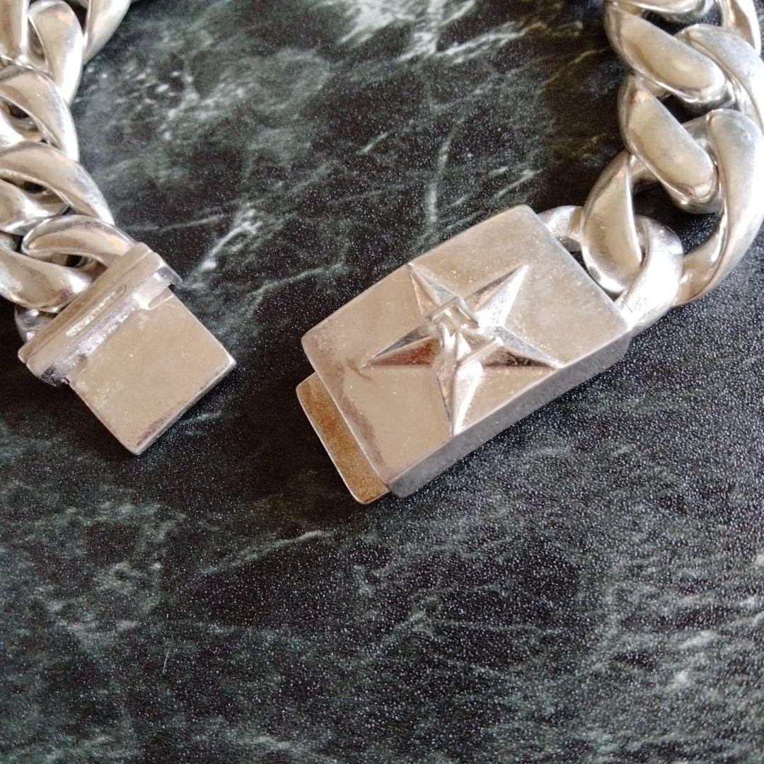 シルバー925 ツイスト星モチーフ チェーンブレスレット ★スター五芒星シンプル