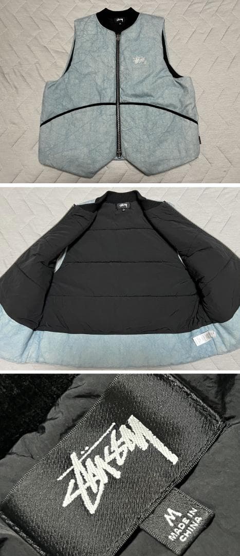 美品】Stussy ウォッシュド キャンバス プリマロフト ベスト【М