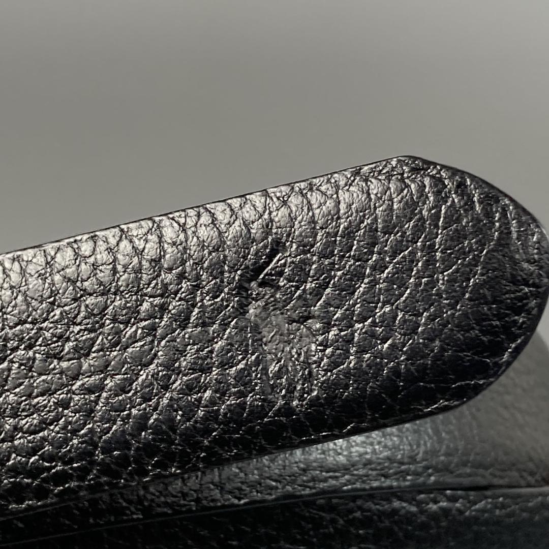 【ほぼ未使用】ポロラルフローレン　ポニー刻印キャビアスキン　レザーベルト　メンズ