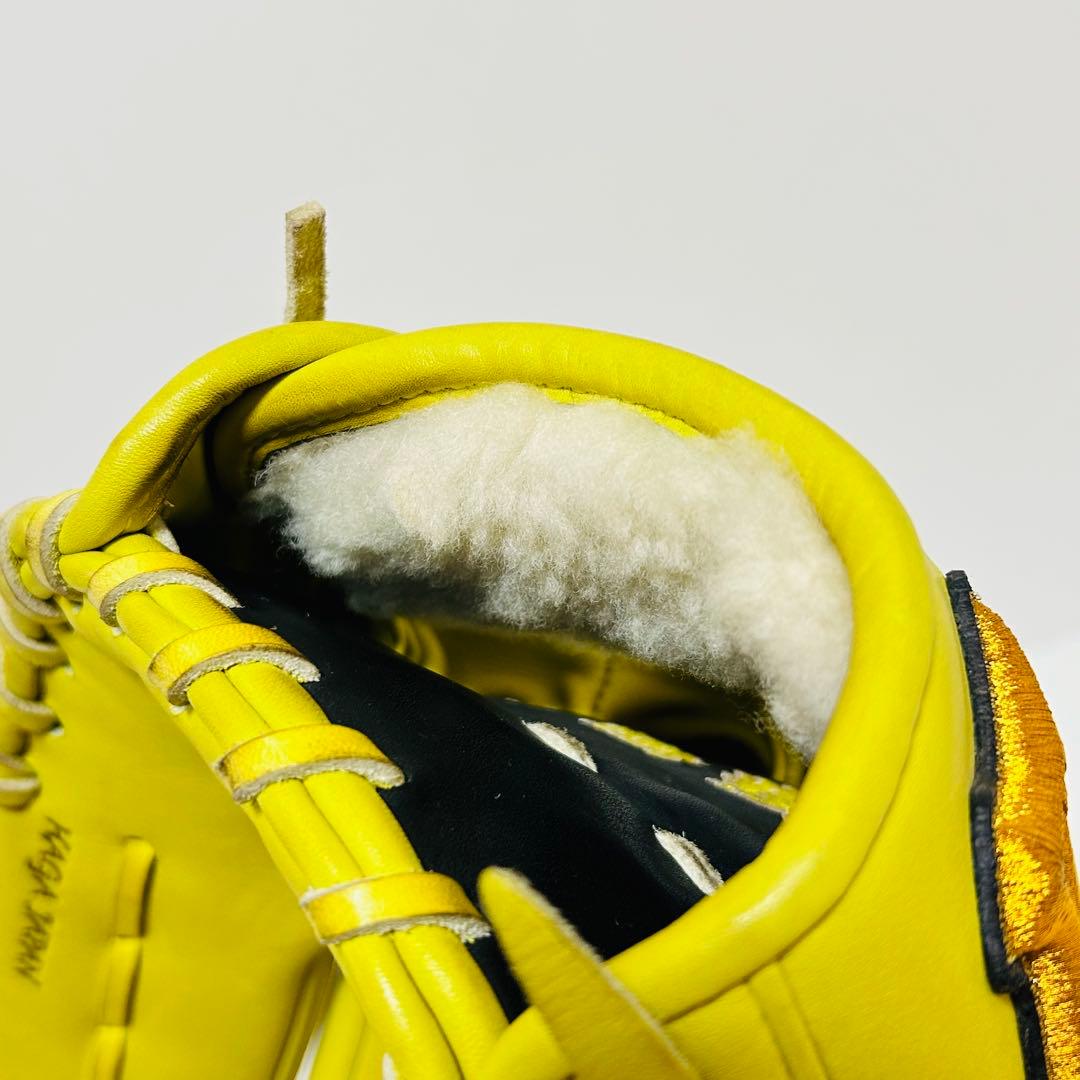 【美品】MiznoPro 硬式 投手用グローブ イエロー 耕作オーダー