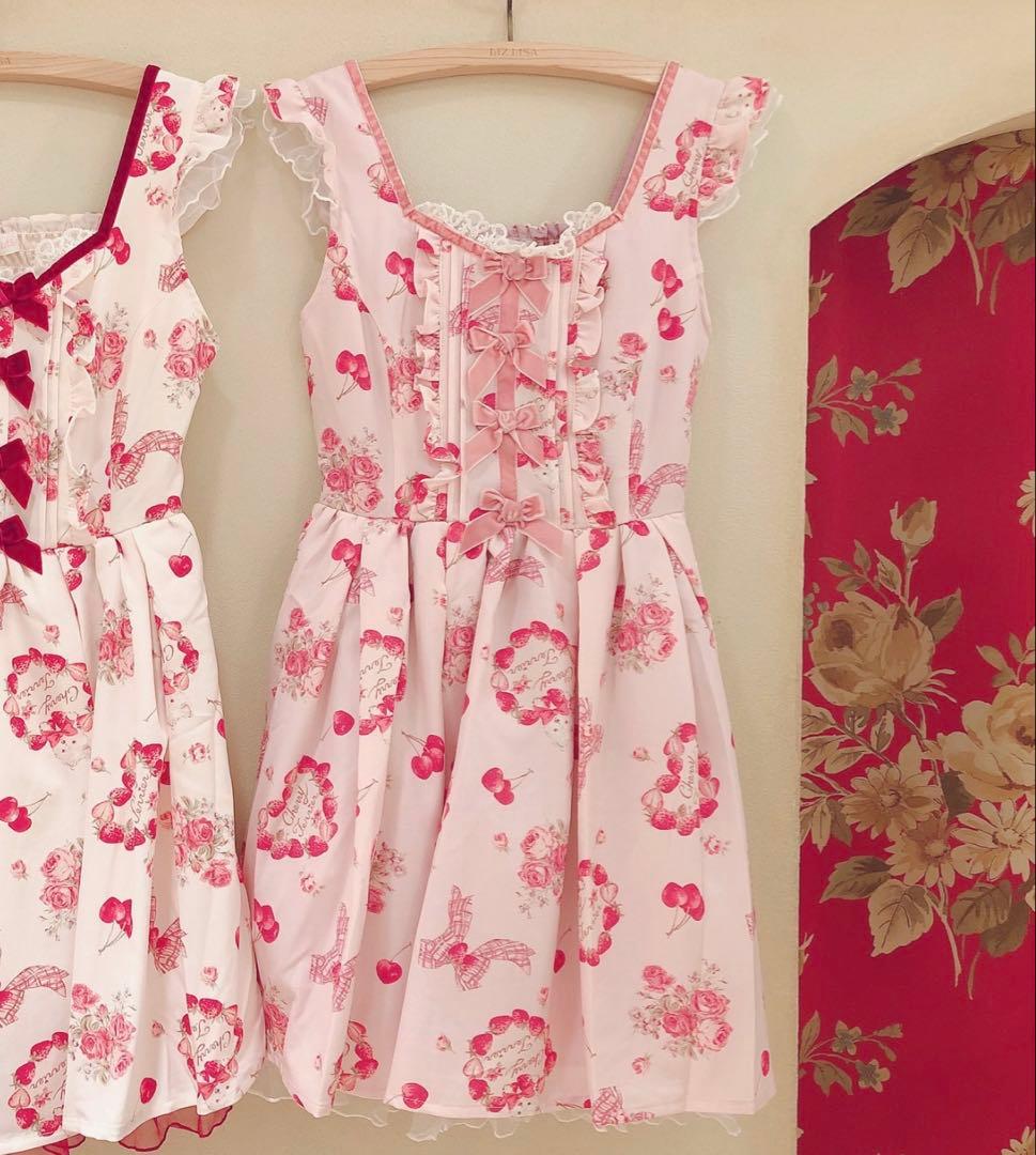 完売品 LIZLISA リズリサ テリアチェリー ジャンスカ ピンク