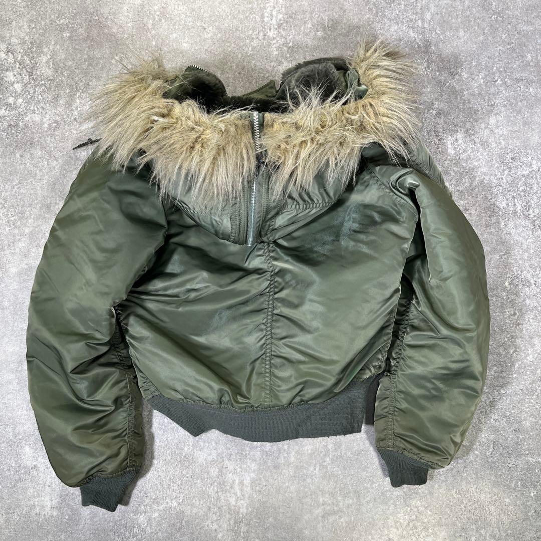 90年代　アメリカ製　N-2B フライトジャケット　S 短丈　アルファ社　フード