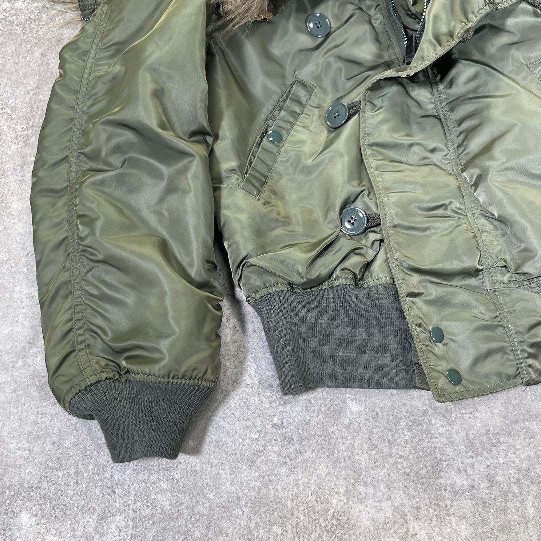 90年代　アメリカ製　N-2B フライトジャケット　S 短丈　アルファ社　フード