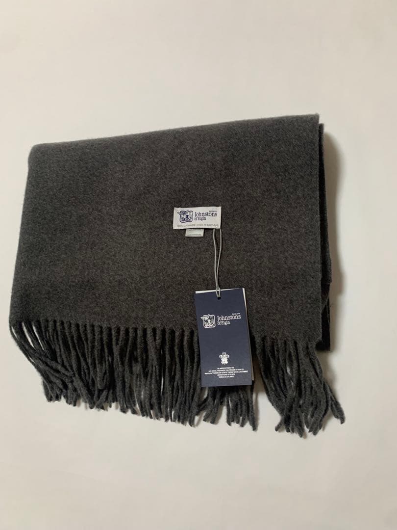 G*O様 大判ジョンストンズ カシミヤ マフラー ストール グレー