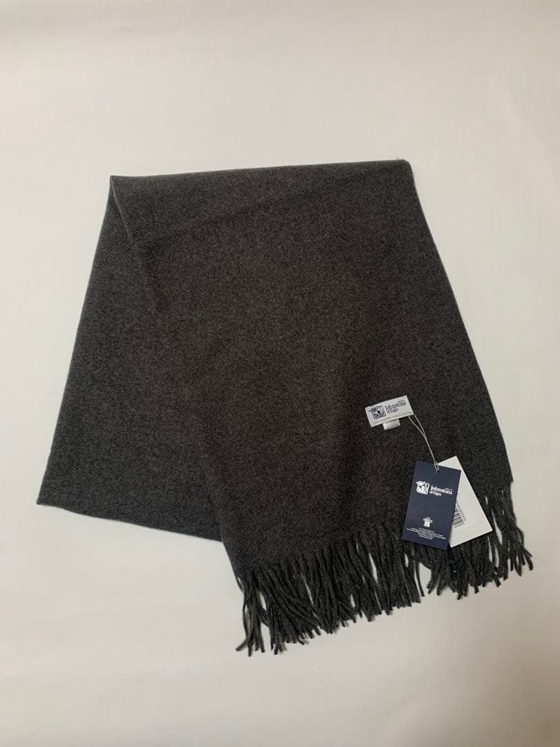 G*O様 大判ジョンストンズ カシミヤ マフラー ストール グレー