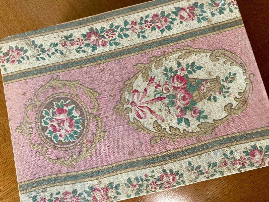 フランス アンティーク 薔薇の花かご カルトナージュ ボックス引き出しドロワー