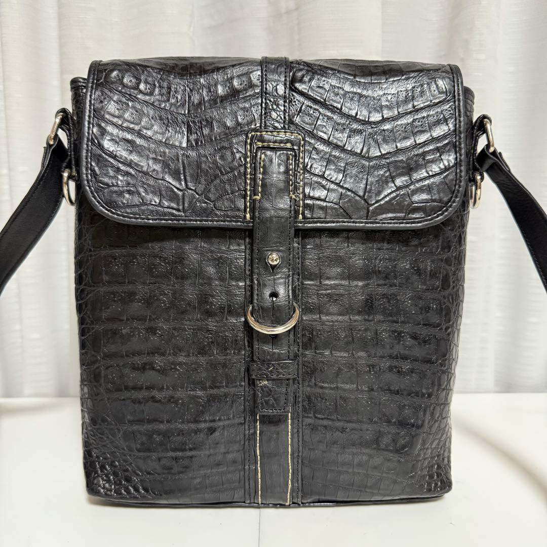 ⭐️極美品⭐️ROZEN 本革　JRA クロコダイル　ショルダーバッグ　ブラック