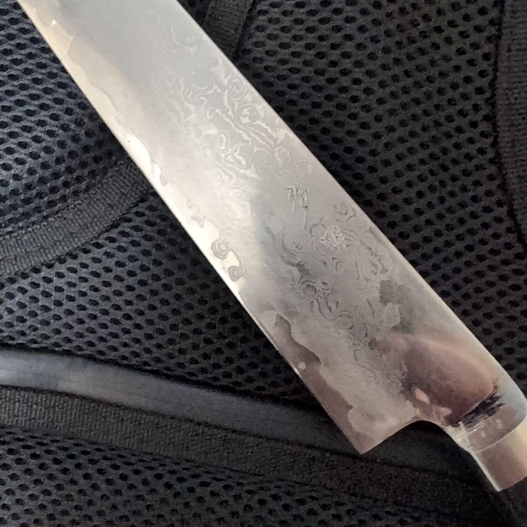粉末ハイス鋼　ダマスカス 筋引 牛刀 包丁 約27cm(26.5cm)　鳳皇琳