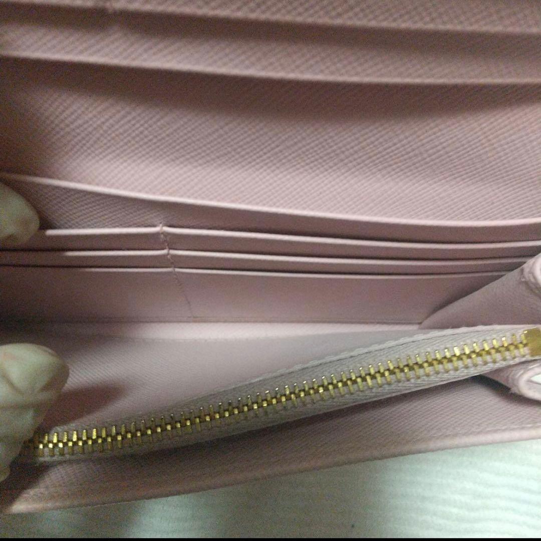 PRADA サフィアーノレザー 長財布三角ロゴ　ベビーピンク