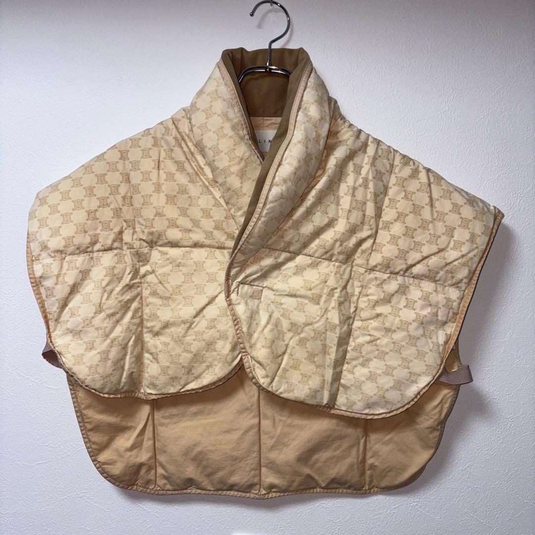 CELINE セリーヌ 西川 付け襟 ダウンベスト ポンチョ マカダム柄