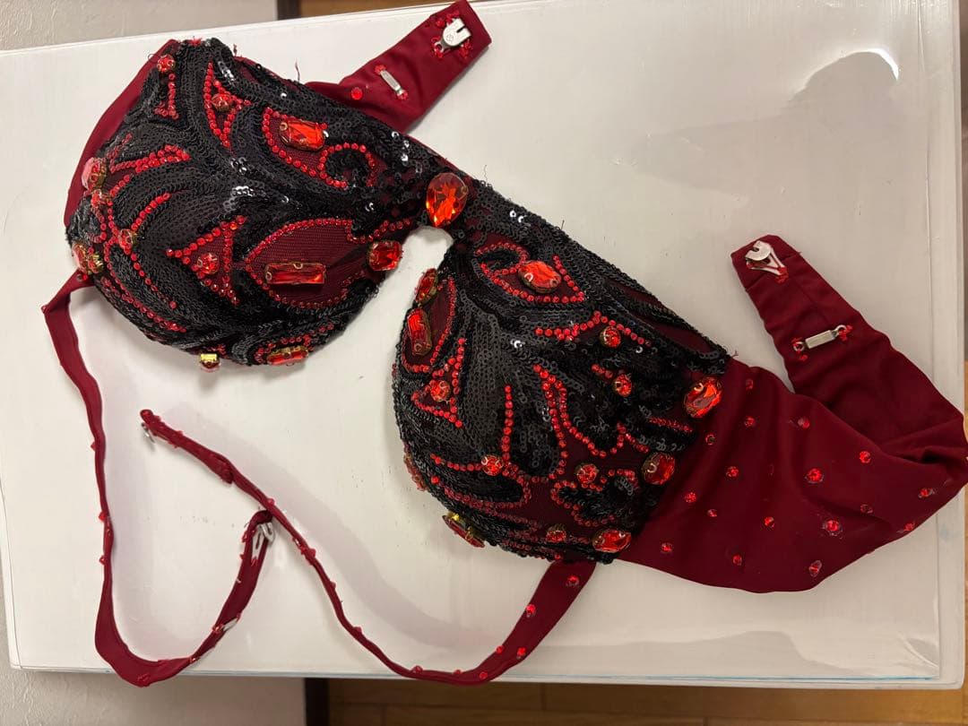 bbb様専用＊エジプト製＊ベリーダンス 衣装セットアップ (赤と黒