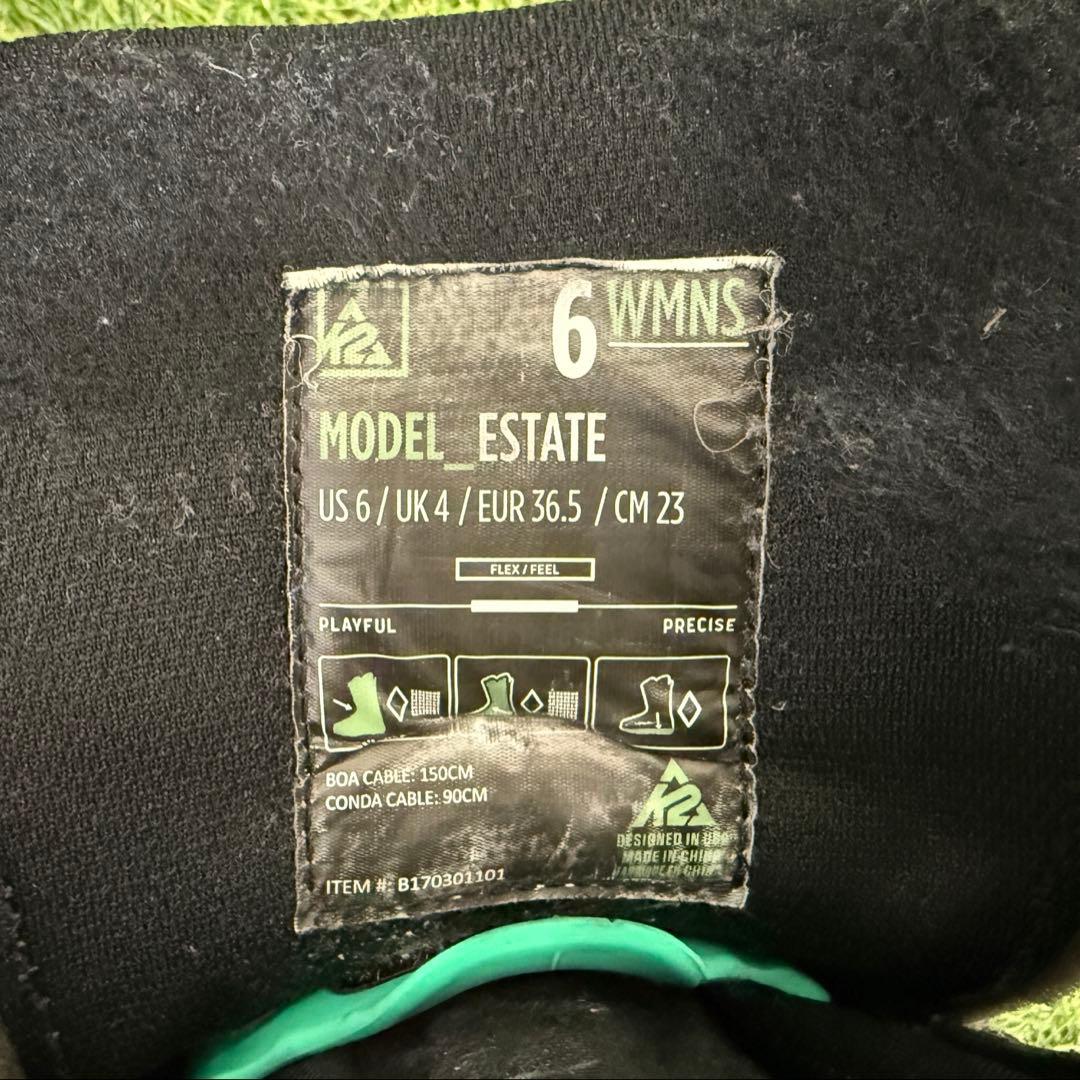 K2スノーボードブーツ ESTATE ダブルボア 23.0cm