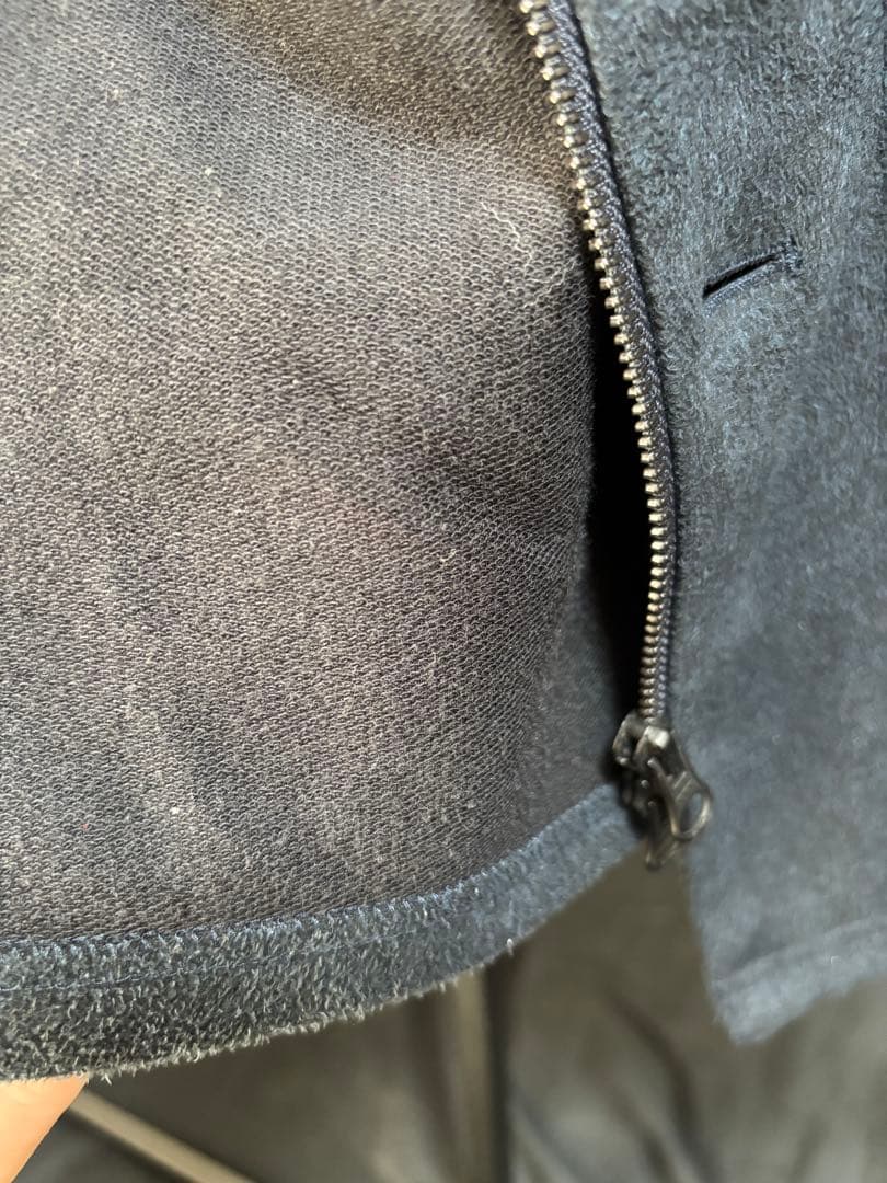 ダークブルー フード付きコート