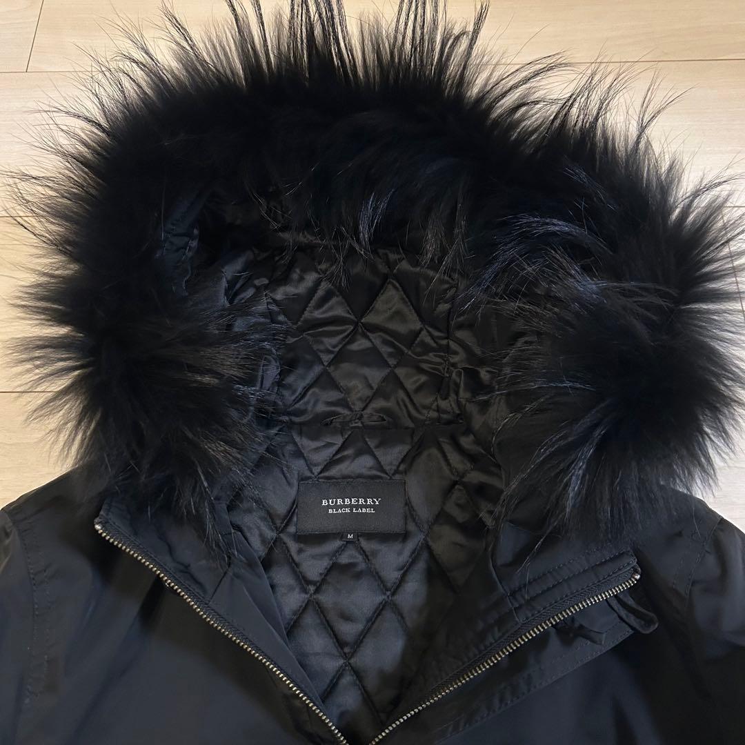 バーバリーブラックレーベル2way ラクーンファー　ミリタリー　モッズ　コート