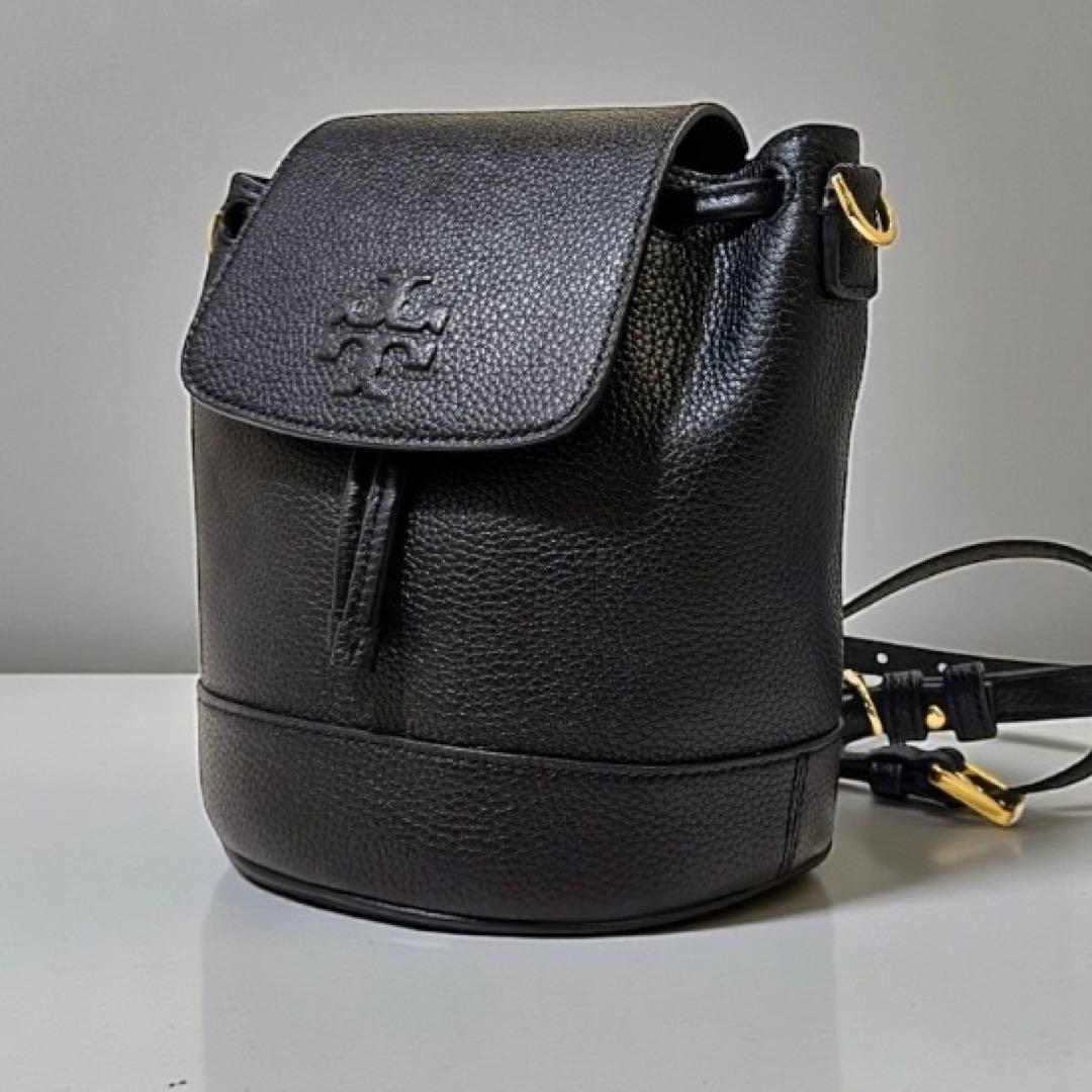 【極美品】 トリーバーチ ミニ リュック 3way ブラック レザー 巾着型