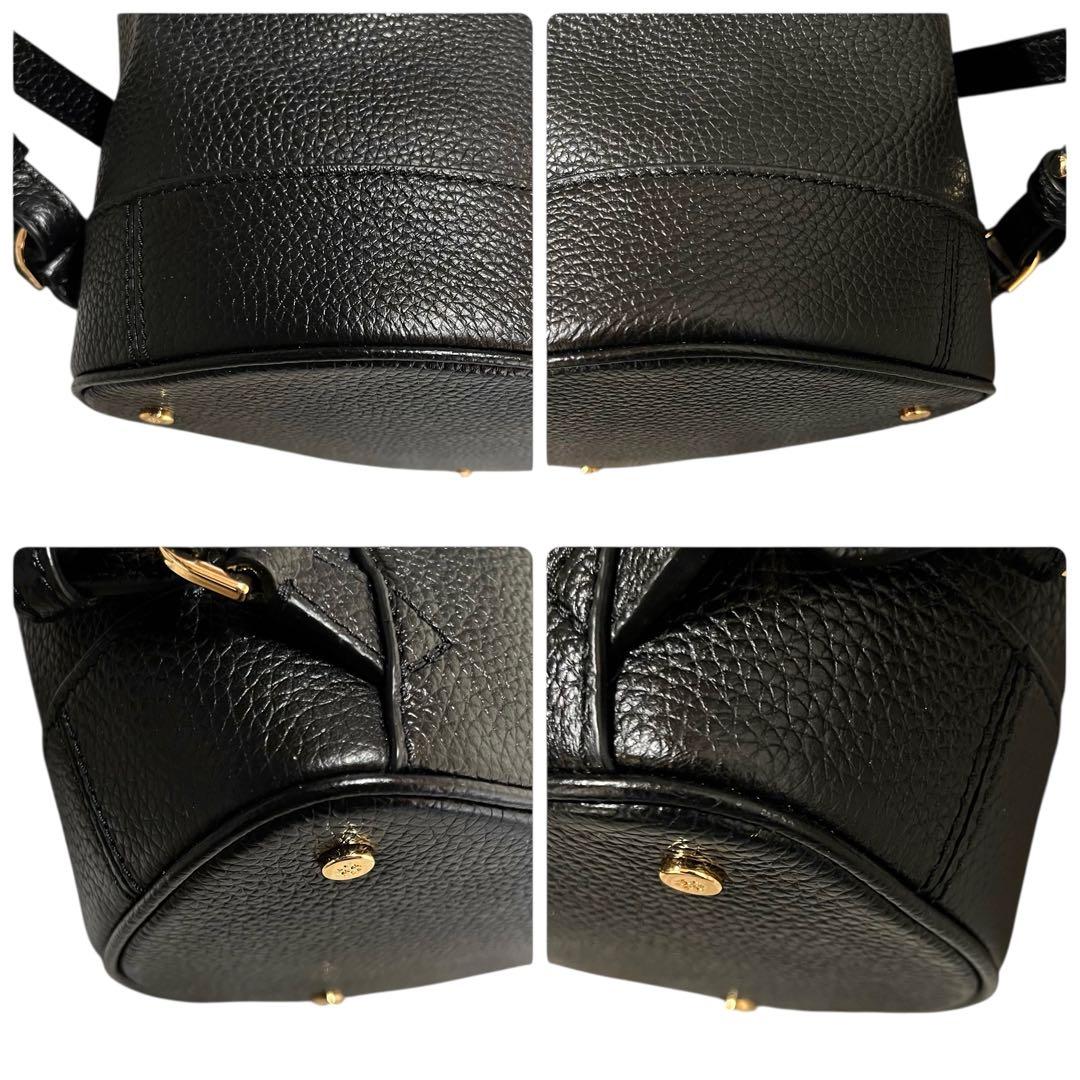 【極美品】 トリーバーチ ミニ リュック 3way ブラック レザー 巾着型