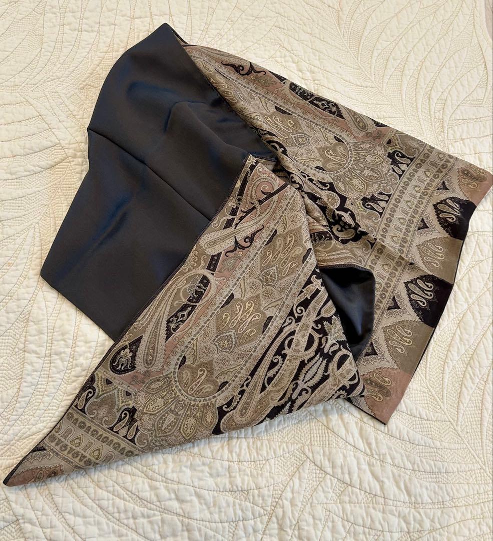 ETRO ペイズリー柄ストール ベージュ・黒・グレー