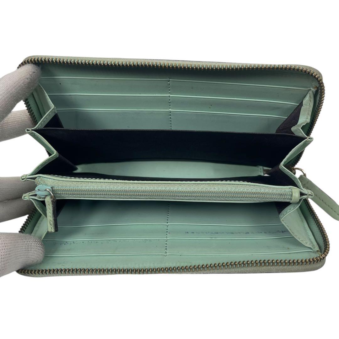 グッチ　長財布　アニマリエ　猫　GGシマレザー　ラウンドファスナー　極美品