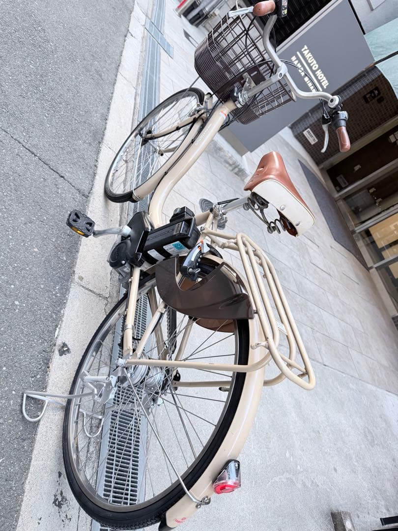 大阪府　無料配達　ヤマハ　電動アシスト自転車 ベージュ 前バスケット付き