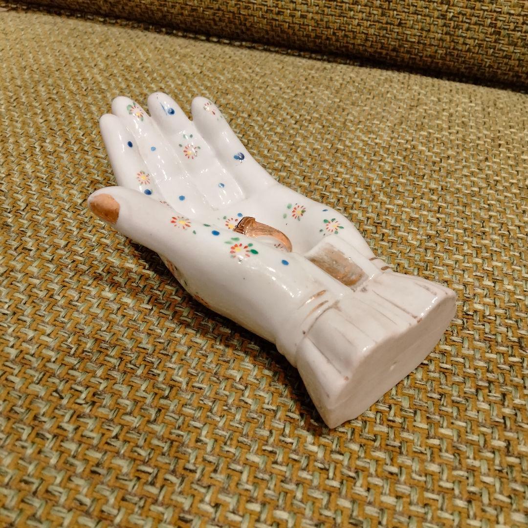 S*様 ハンド　手　花柄　オブジェ　置物　ビンテージ　レア　ドット　タトゥー　レ
