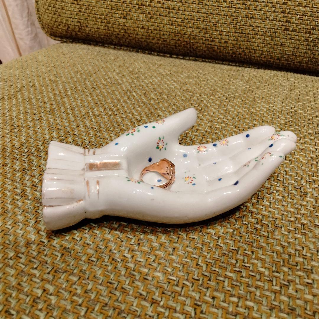 S*様 ハンド　手　花柄　オブジェ　置物　ビンテージ　レア　ドット　タトゥー　レ