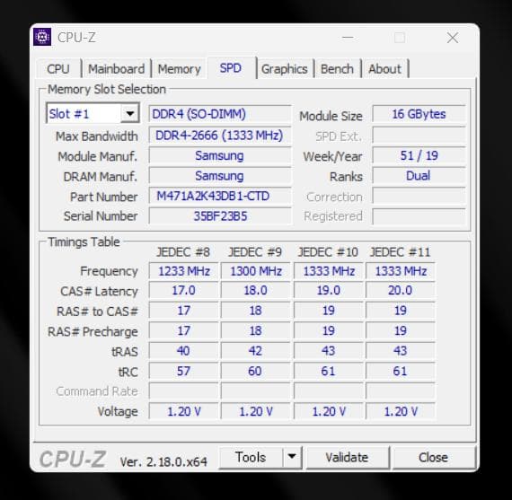 メモリー SAMSUNG DDR4-2666V 32GB (16GB X2)