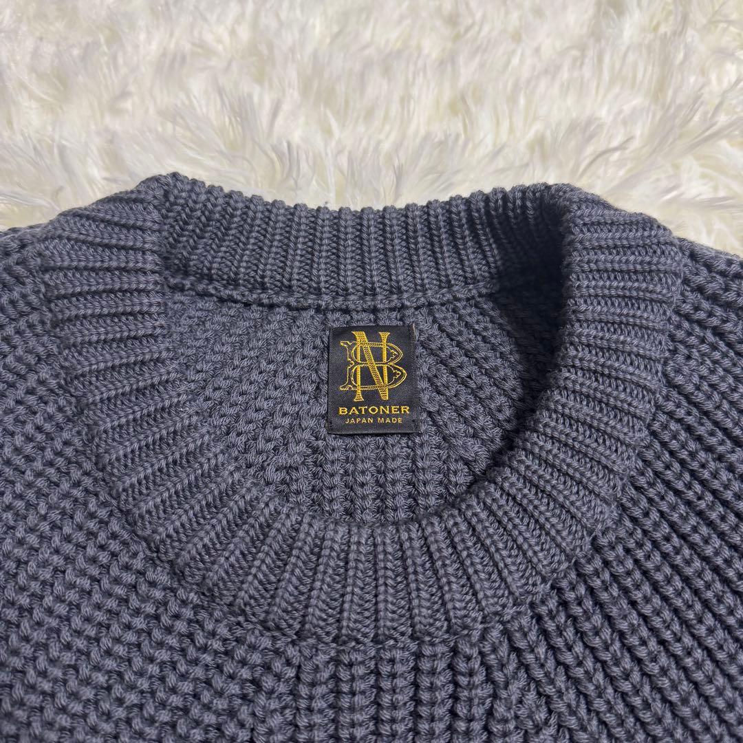 バトナー BATONER シグネチャー クルーネック ニット グレー Lサイズ