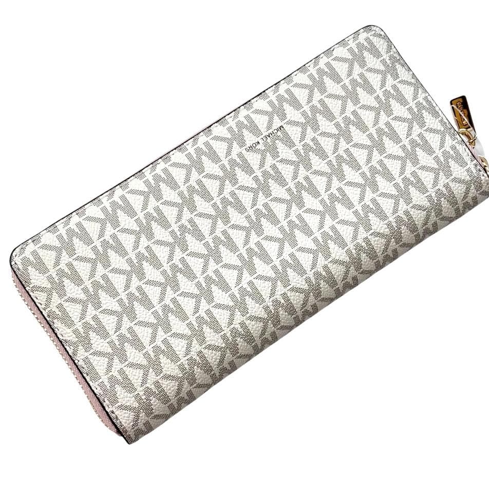 【新品】マイケルコース 長財布 ピンク ストラップ シグネチャー MKロゴ 財布