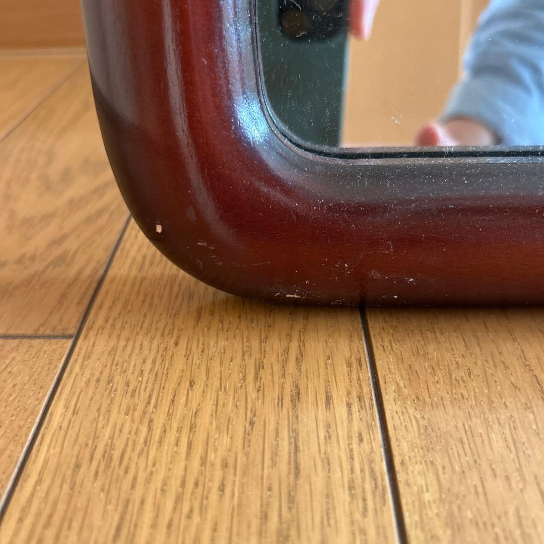 昭和レトロ！ヴィンテージ！　姿見鏡　木製フレーム　日本製　壁掛け金具付き