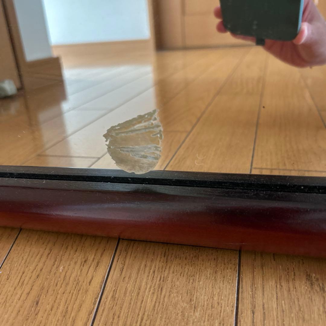 昭和レトロ！ヴィンテージ！　姿見鏡　木製フレーム　日本製　壁掛け金具付き