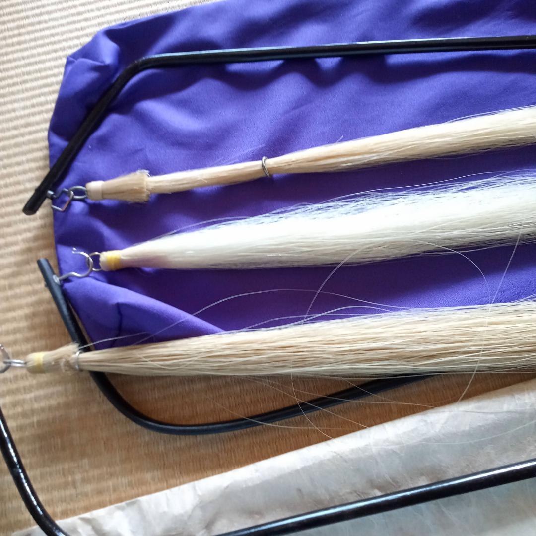 越中富山　本場和胡弓おわら胡弓　紅木、花梨材 竹弓馬毛3本ケース 付属品付