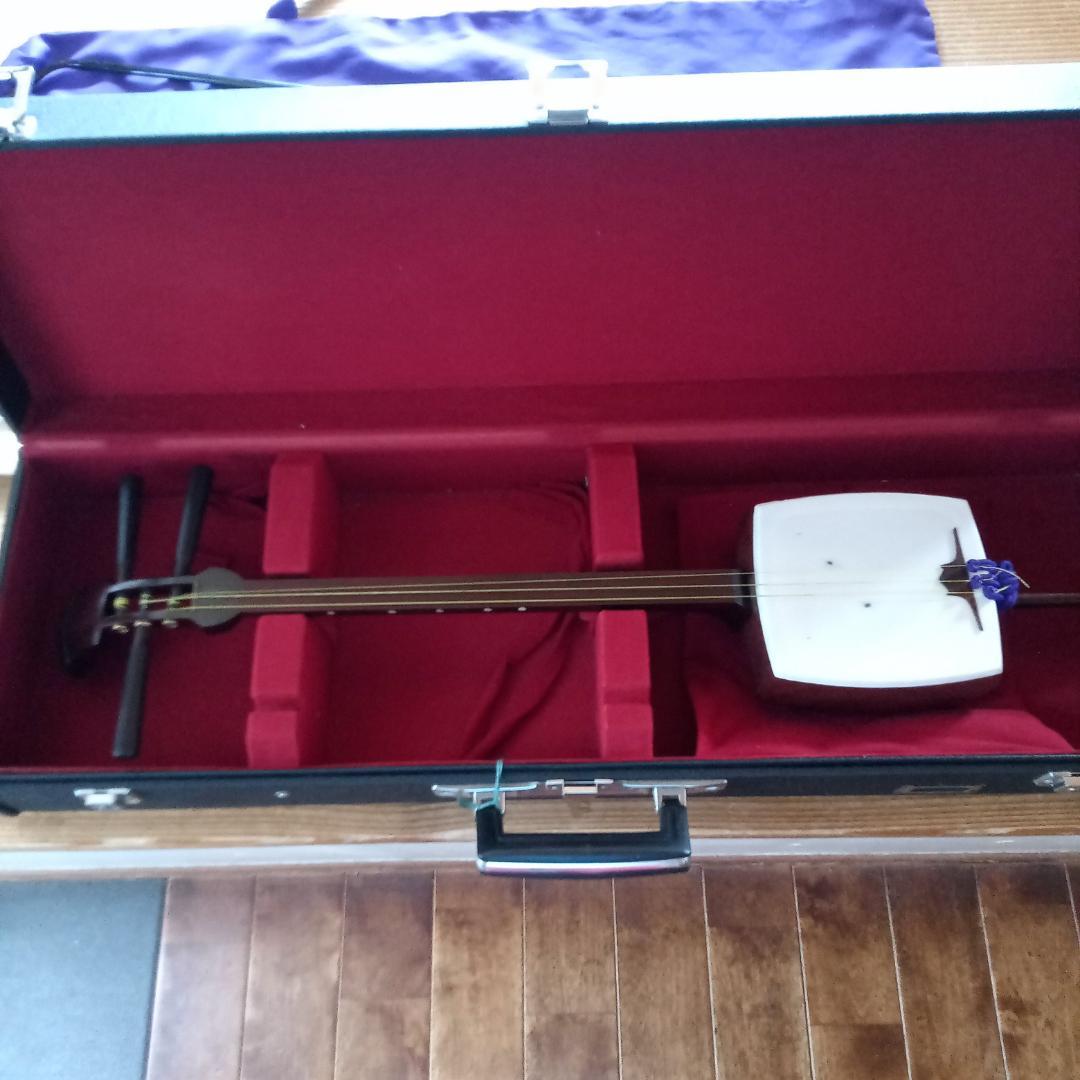 越中富山　本場和胡弓おわら胡弓　紅木、花梨材 竹弓馬毛3本ケース 付属品付