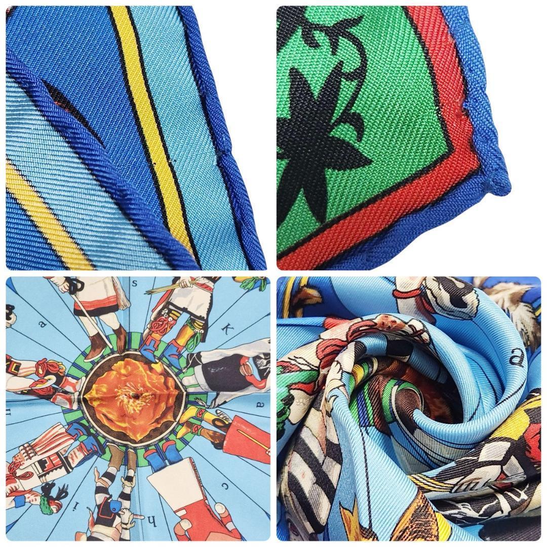 【希少 廃版】エルメス 大判スカーフ《カチナ》カレ90 ポピ族 インディアン