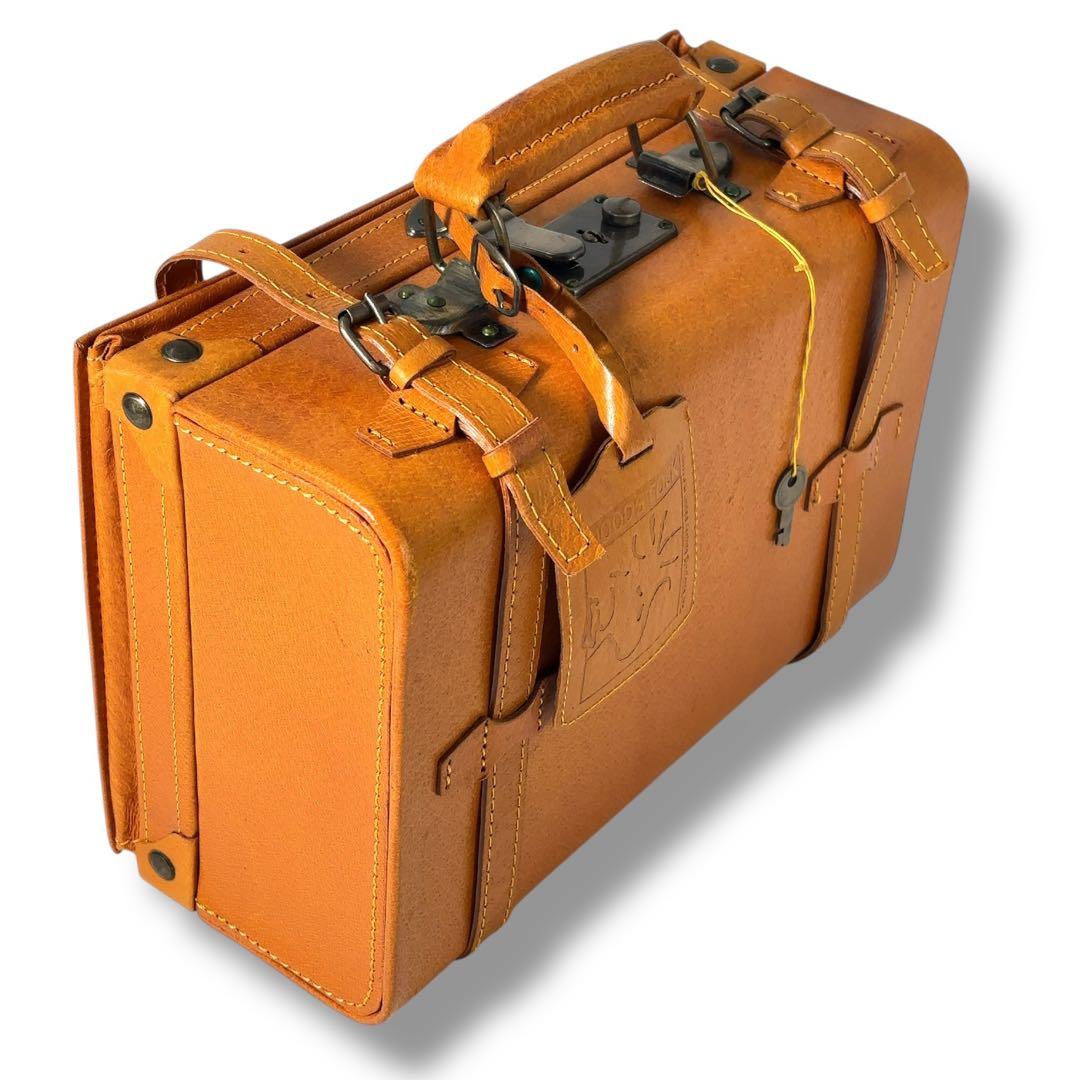 【極美品】スヌーピー　トランクケース　ハンドバッグ　レザー　革　金具　鍵付き