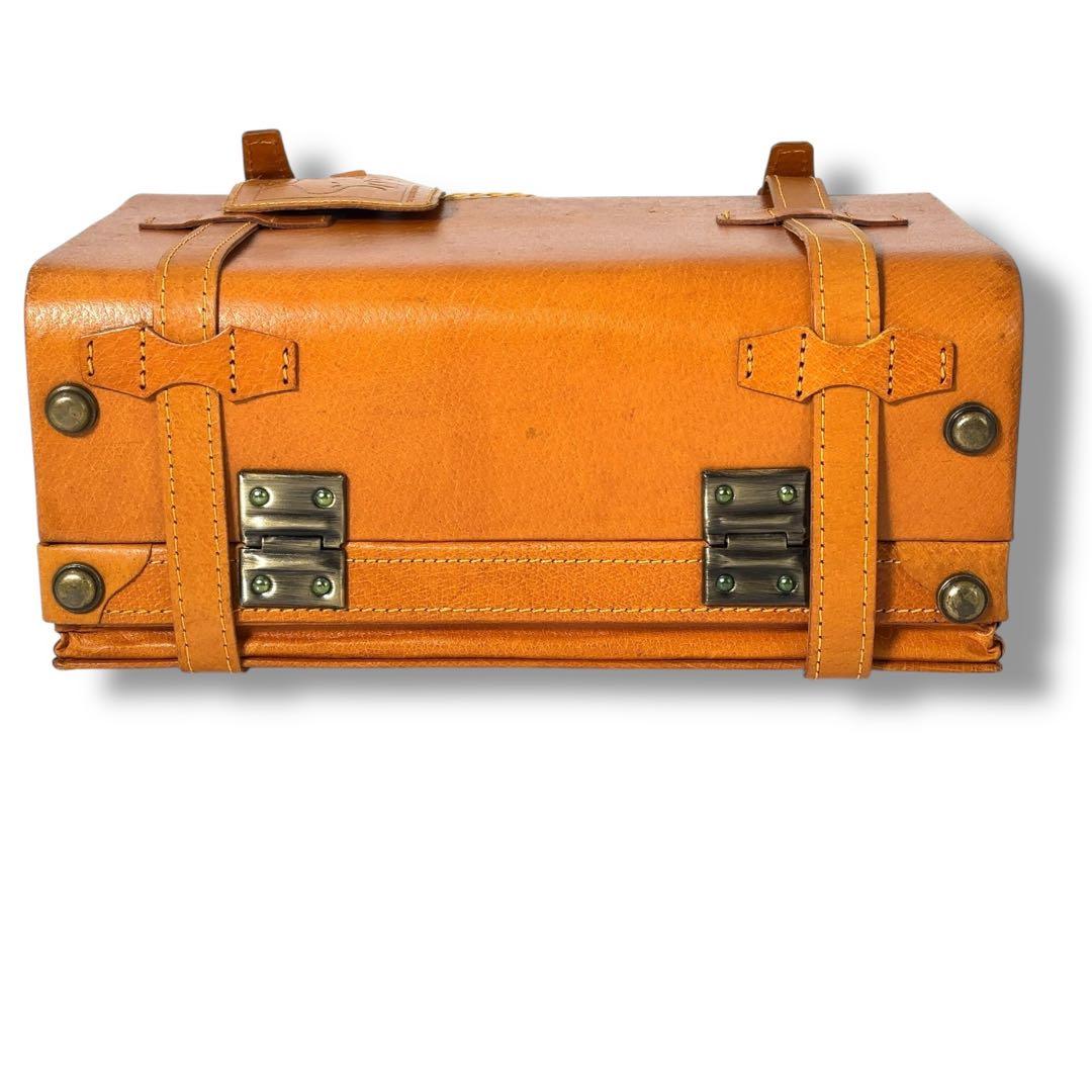 【極美品】スヌーピー　トランクケース　ハンドバッグ　レザー　革　金具　鍵付き