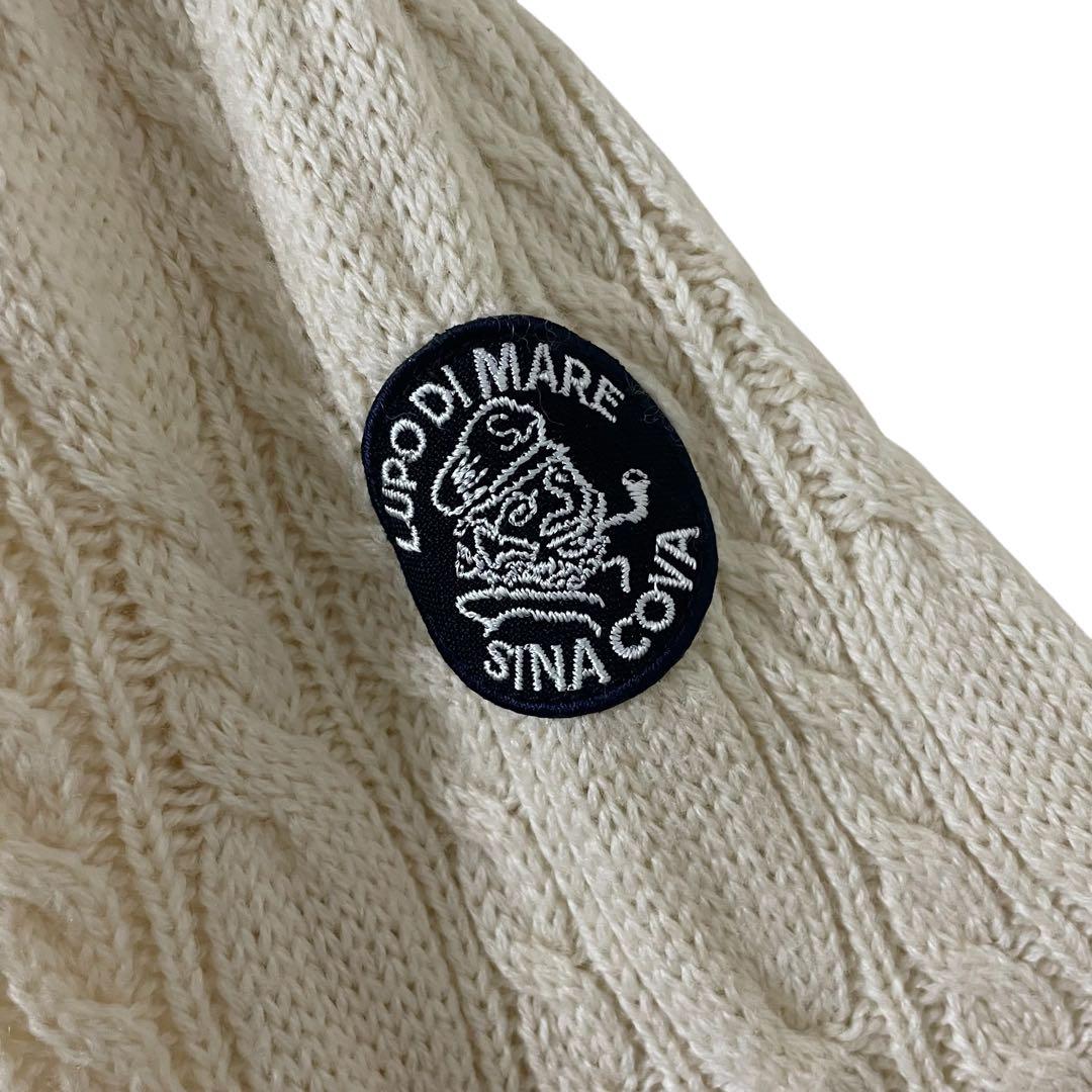 美品 シナコバ 編み込みセーター ケーブルニット アシンメトリー XL