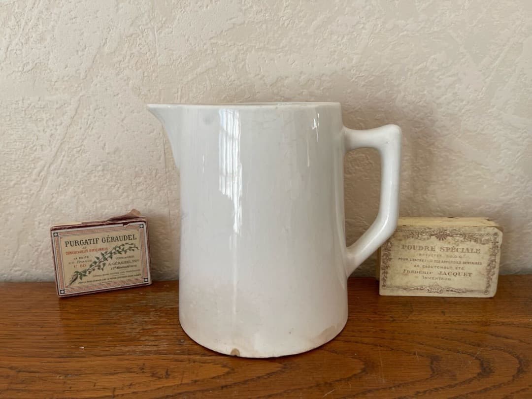 フランス アンティーク ディゴワン＆サルグミンヌ 白陶器 ピッチャー