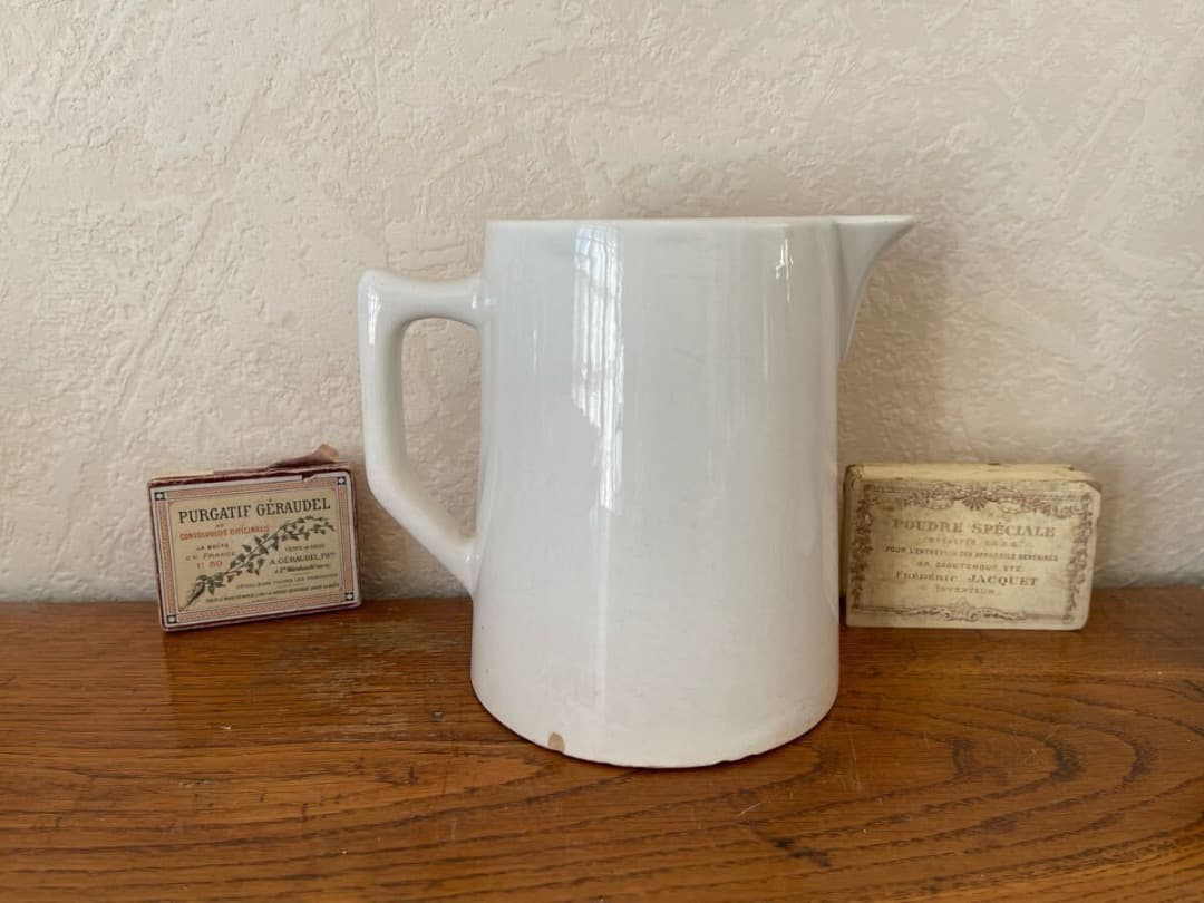 フランス アンティーク ディゴワン＆サルグミンヌ 白陶器 ピッチャー