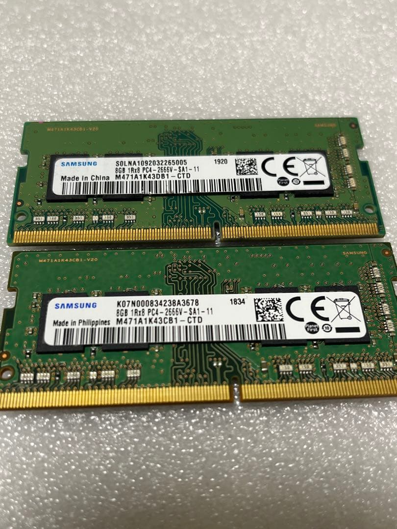 T7 SAMSUNG 8GB2枚 16GB PC4 BIOSチェック✓