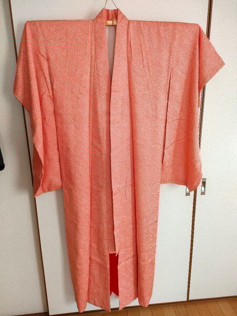 正絹着物一式 ジュニアサイズ 朱色総絞り 付属品多数 全14点