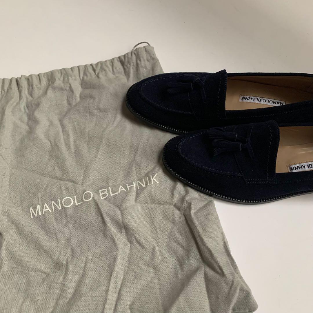 【美品】Manolo Blahnik(マノロブラニク) タッセル付きローファー