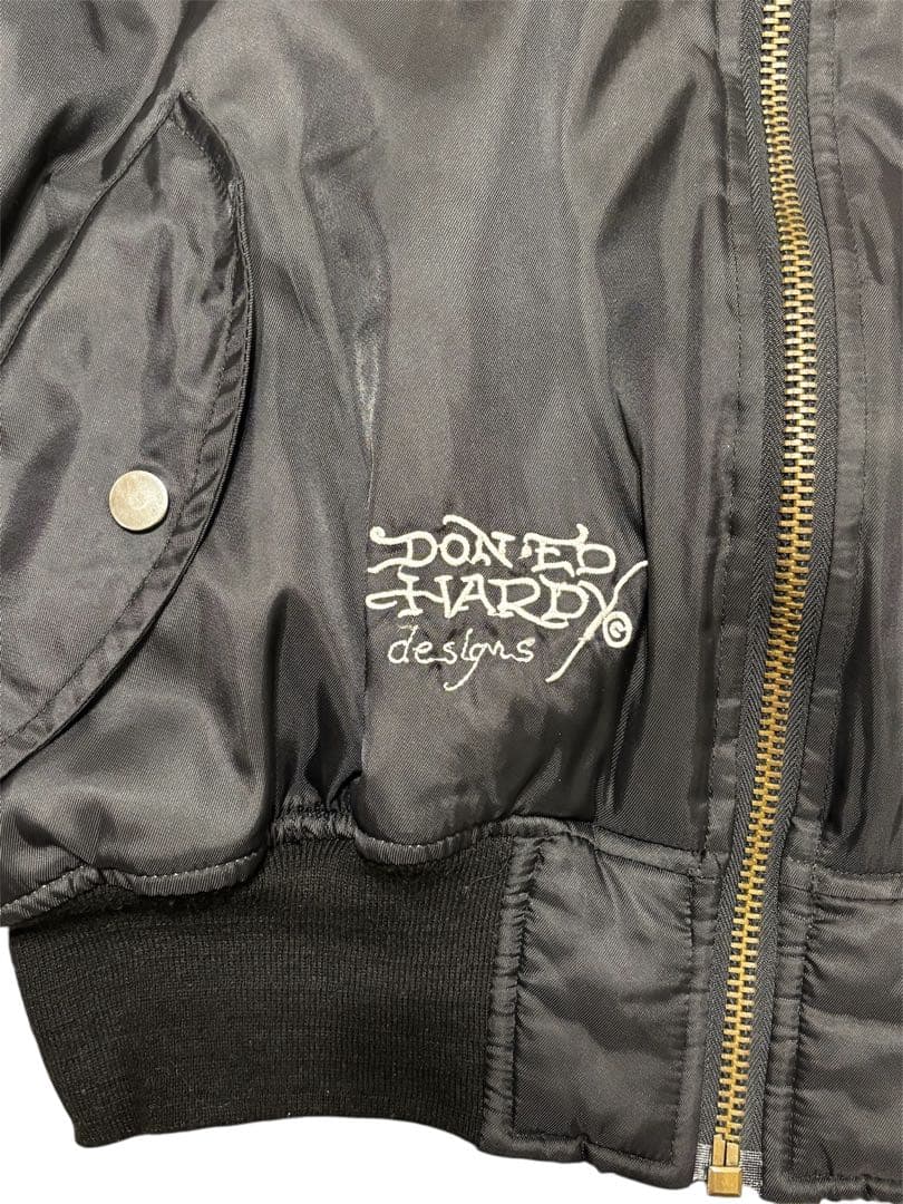 Ed Hardy MA-1 リバーシブルブルゾン M 刺繍　Y2K
