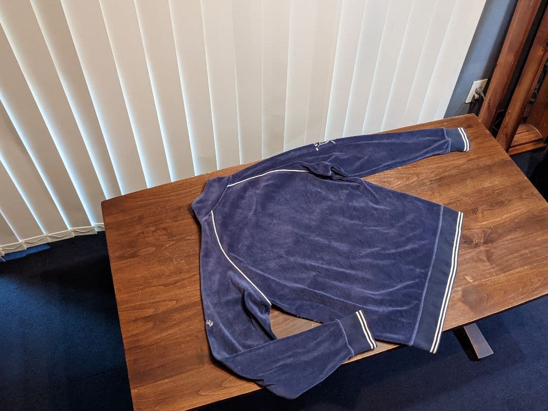 キャロウェイ　ベロア　異素材　切替　ジップ　ジャケット　チェック　ゴルフ　ウェア