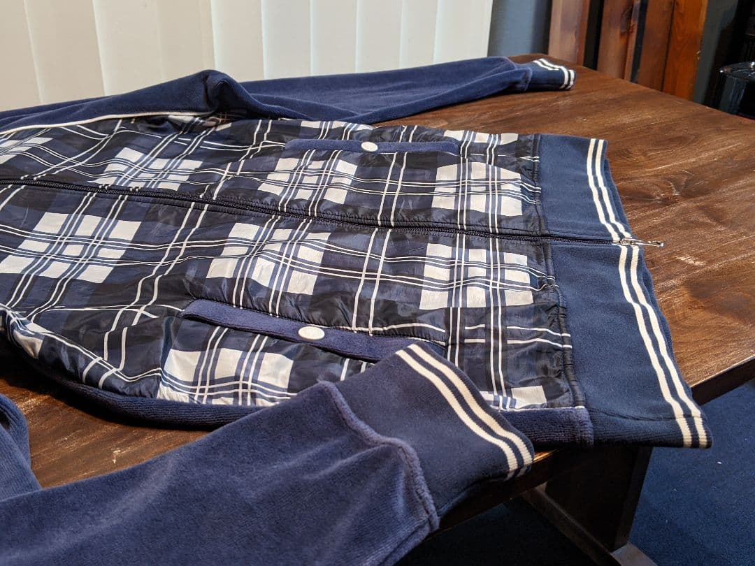 キャロウェイ　ベロア　異素材　切替　ジップ　ジャケット　チェック　ゴルフ　ウェア