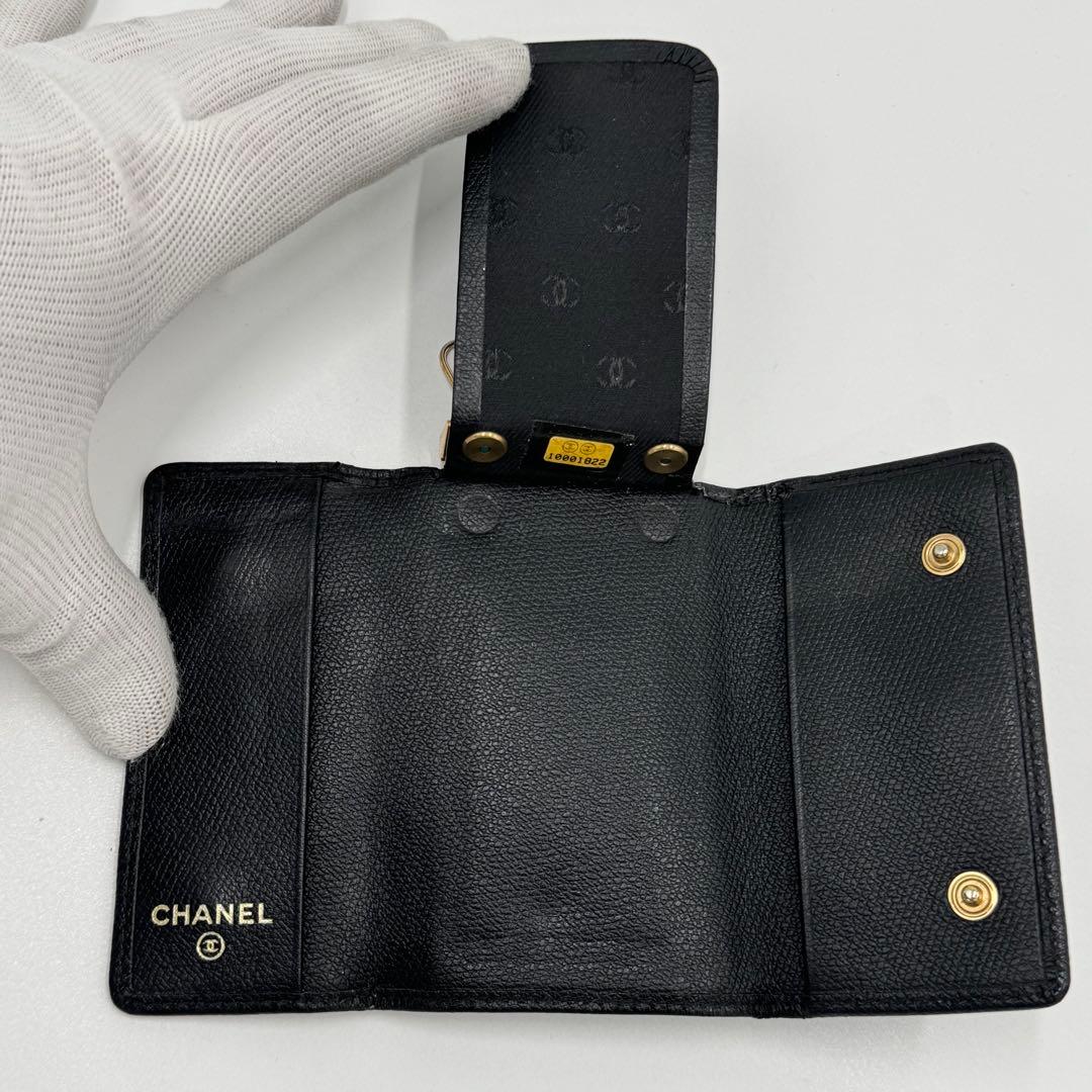 CHANEL シャネル ココボタン レザー 6連 キーケース ブラック シリアル